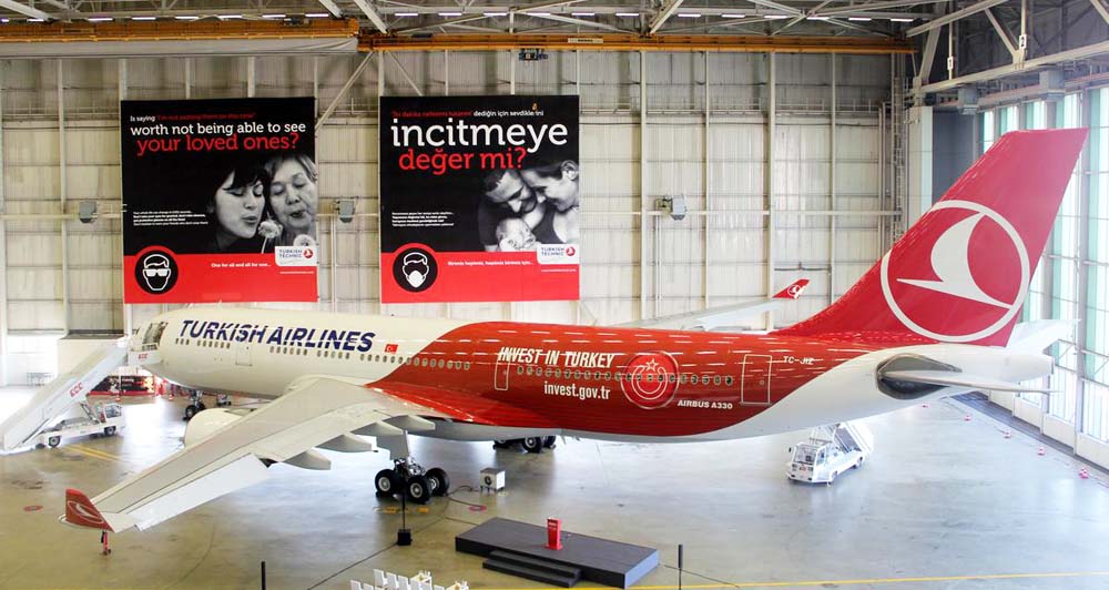 Turkish Airlines kleurt vliegtuig: Investeer in Turkije