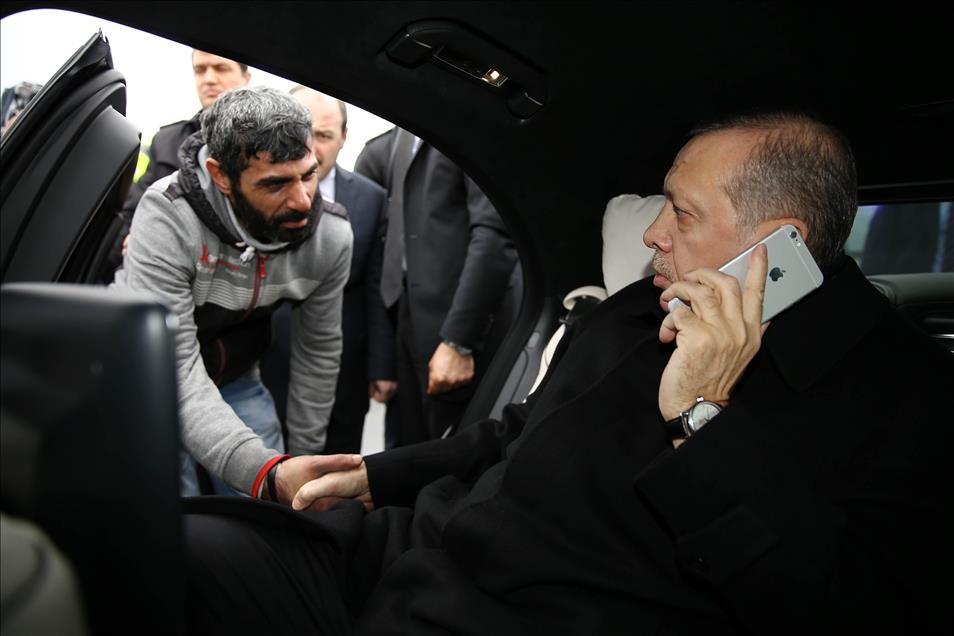 President Erdogan voorkomt zelfmoordactie man