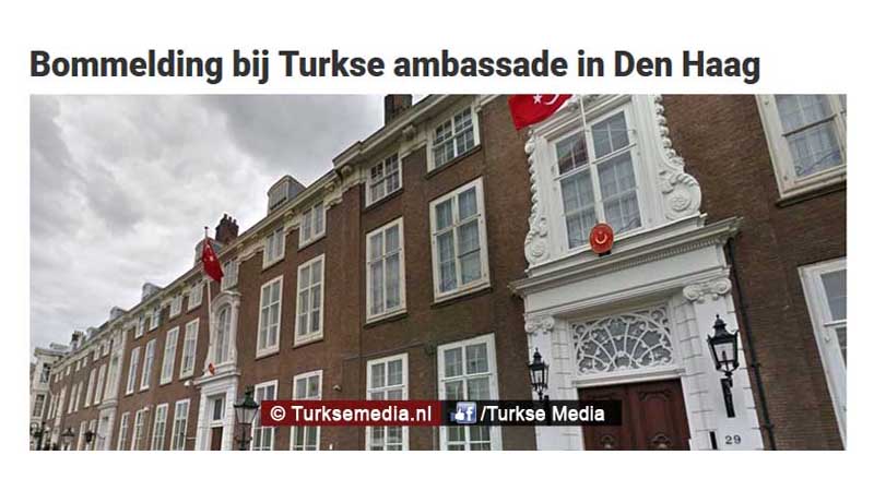 Leugen: géén bommelding bij Turkse ambassade in Den Haag
