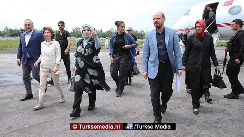 Vrouw Erdogan en Turkse ministers aangekomen in Bangladesh voor hulp Rohingya’s