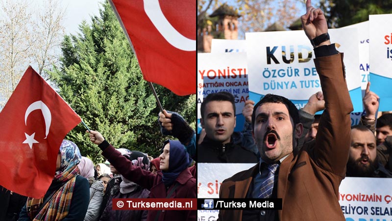 Turken de straat op tegen erkenning Jeruzalem hoofdstad Joden