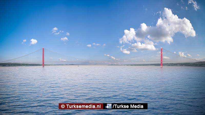 Turkije bouwt keihard verder aan langste hangbrug ter wereld