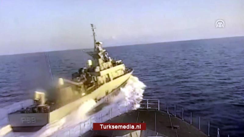 Grieks oorlogsschip daagt Turks korvet uit