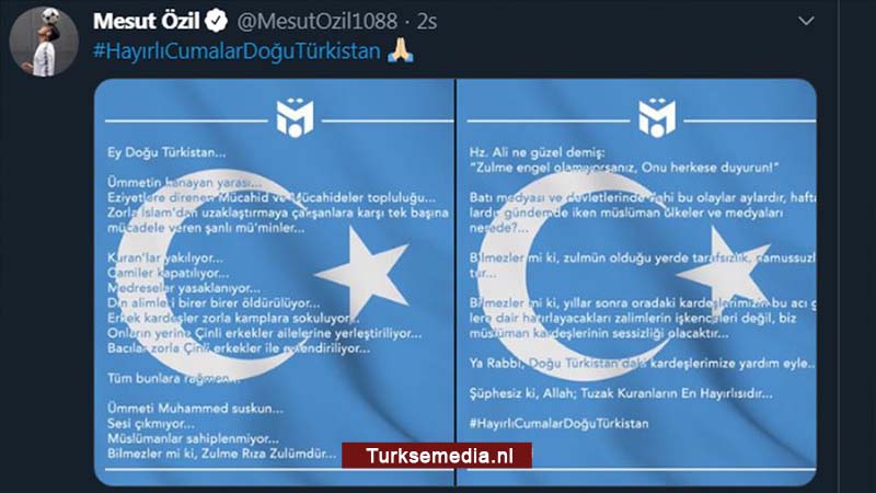 Mesut Özil haalt uit naar moslims die zwijgen over Oeigoeren