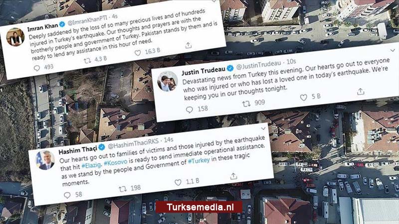 Landen betuigen medeleven aan Turkije