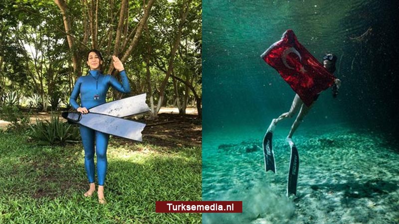 Turkse duikster breekt wereldrecord in Mexico