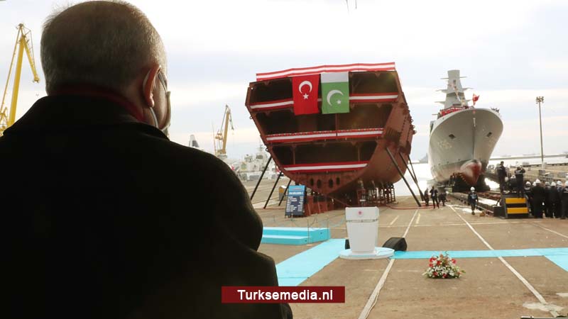 Turken bouwen derde marineschip voor Pakistan