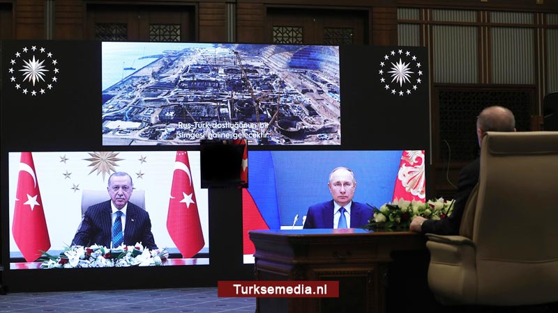 Erdoğan en Putin geven startsein derde unit Turkse kerncentrale