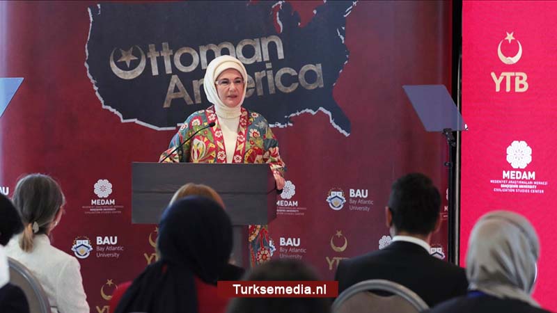 First lady Turkije lanceert documentaire ‘Ottomaans Amerika’