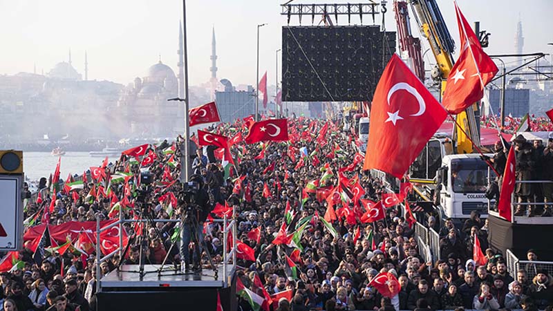 450.000 Turken op de been voor Palestina: ‘Turkije is altijd klaarwakker voor Gaza’